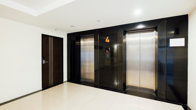 Modern commercial elevator installed by top Commercial Elevator Companies in UAE