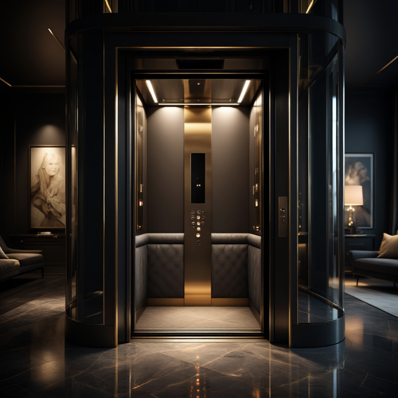 Modern residential elevator showcasing premium home lifts in Al Reem Island for luxury villa interiors.