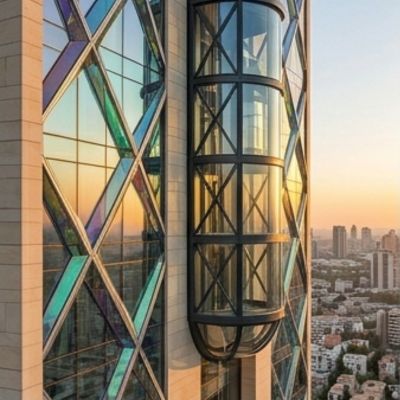 Glass facade sections
