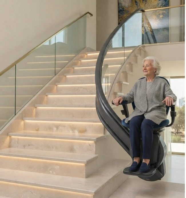 curved stair lift installation in uae