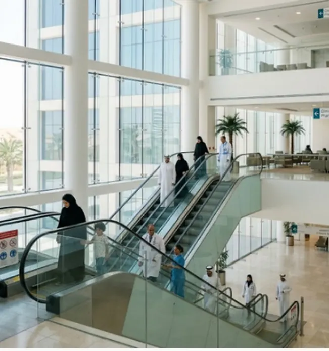Hospital escalator in uae