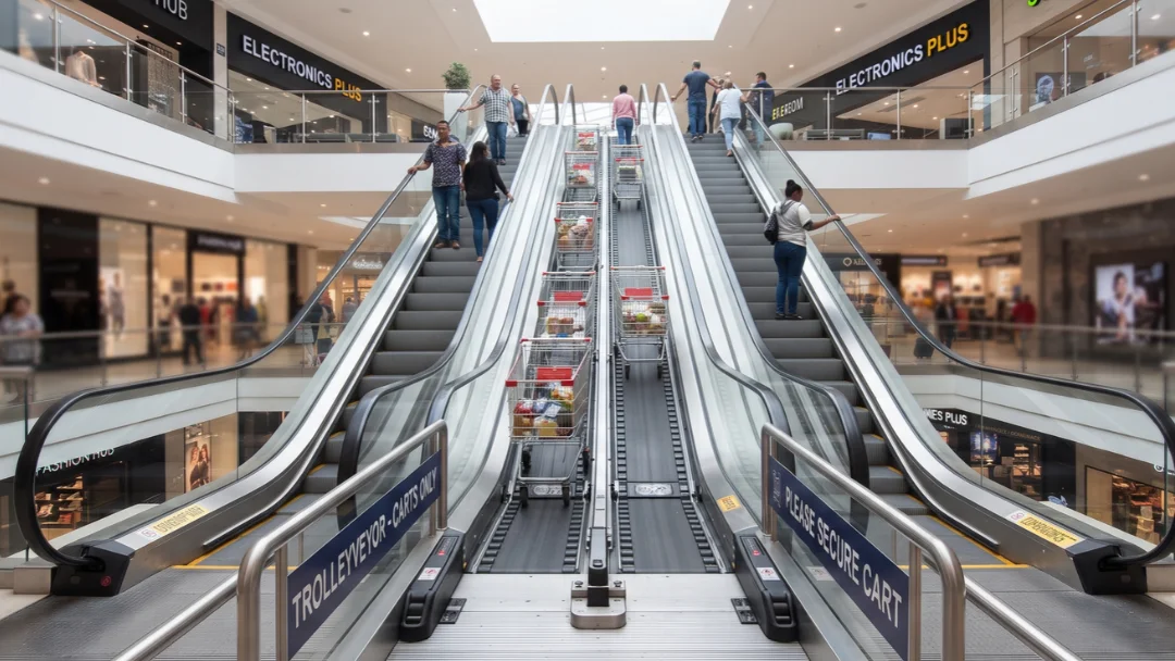 shopping cart escalator
